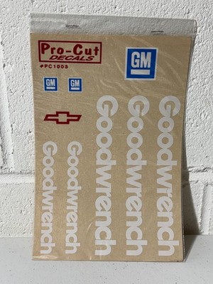 RC Pro-cut Procut PC1003 Vintage 3 GM Goodwrench Sticker Decal Sheet NEW 1/10
