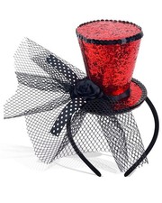 Mini Top Hat Headband Tea Party Sequin Fascinator 1920s Gatsby Costume
