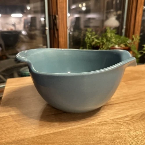 Eva Zeisel Red Wing Pottery Large Mixing Bowl Blue Purple Swirl Rare 1940s MCM