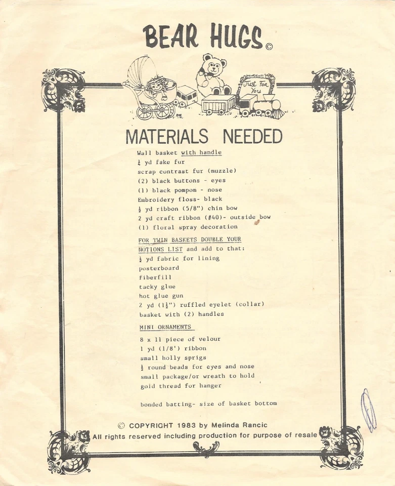 Vintage 1983 Bear Hugs Sewing Pattern by Melinda Rancic - Image 2 of 2