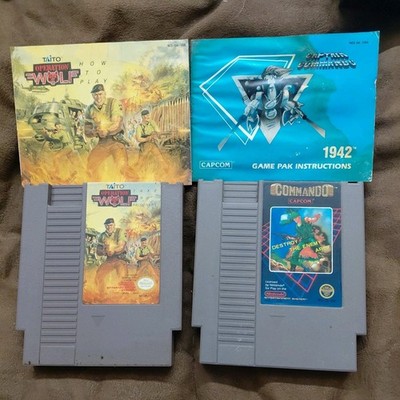 NES Operation Wolf and Commando Both With Manuals 