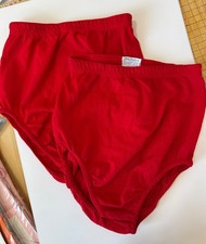 Lot of 2 Vintage Danskin Brief Size Adult 12-14 Red High Waisted Costume Dance