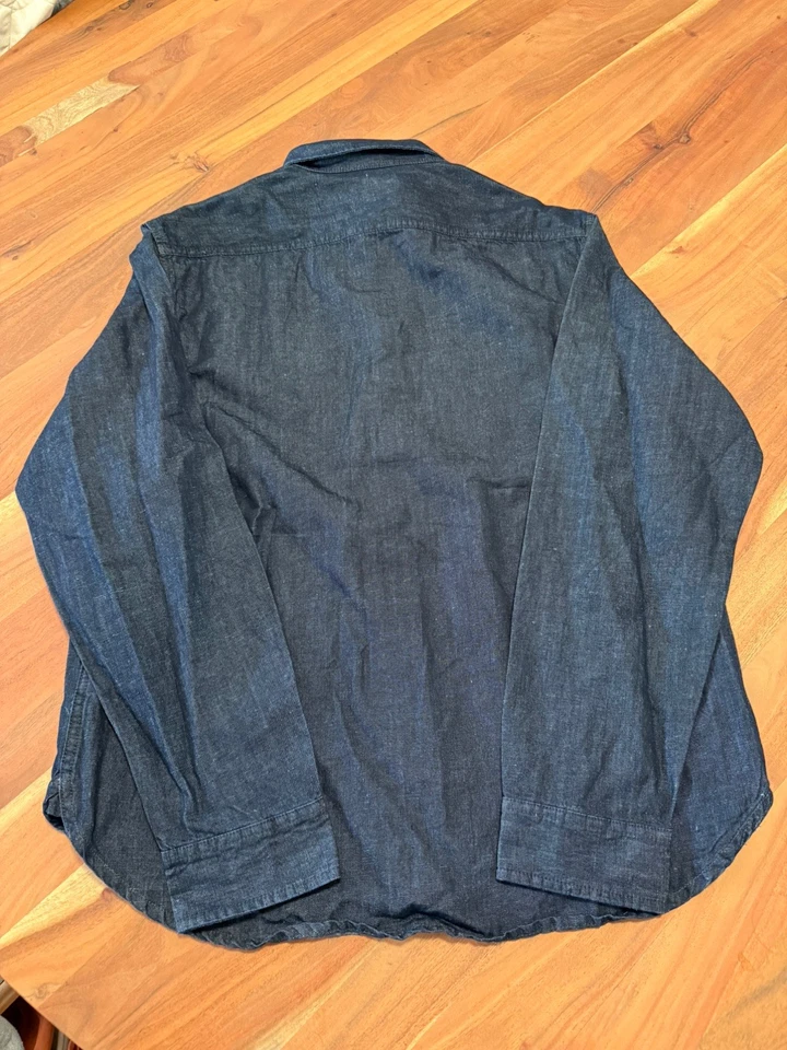 RRL Dark Blue Double RL Denim Western Shirt denim black  XXL - Image 4 of 4