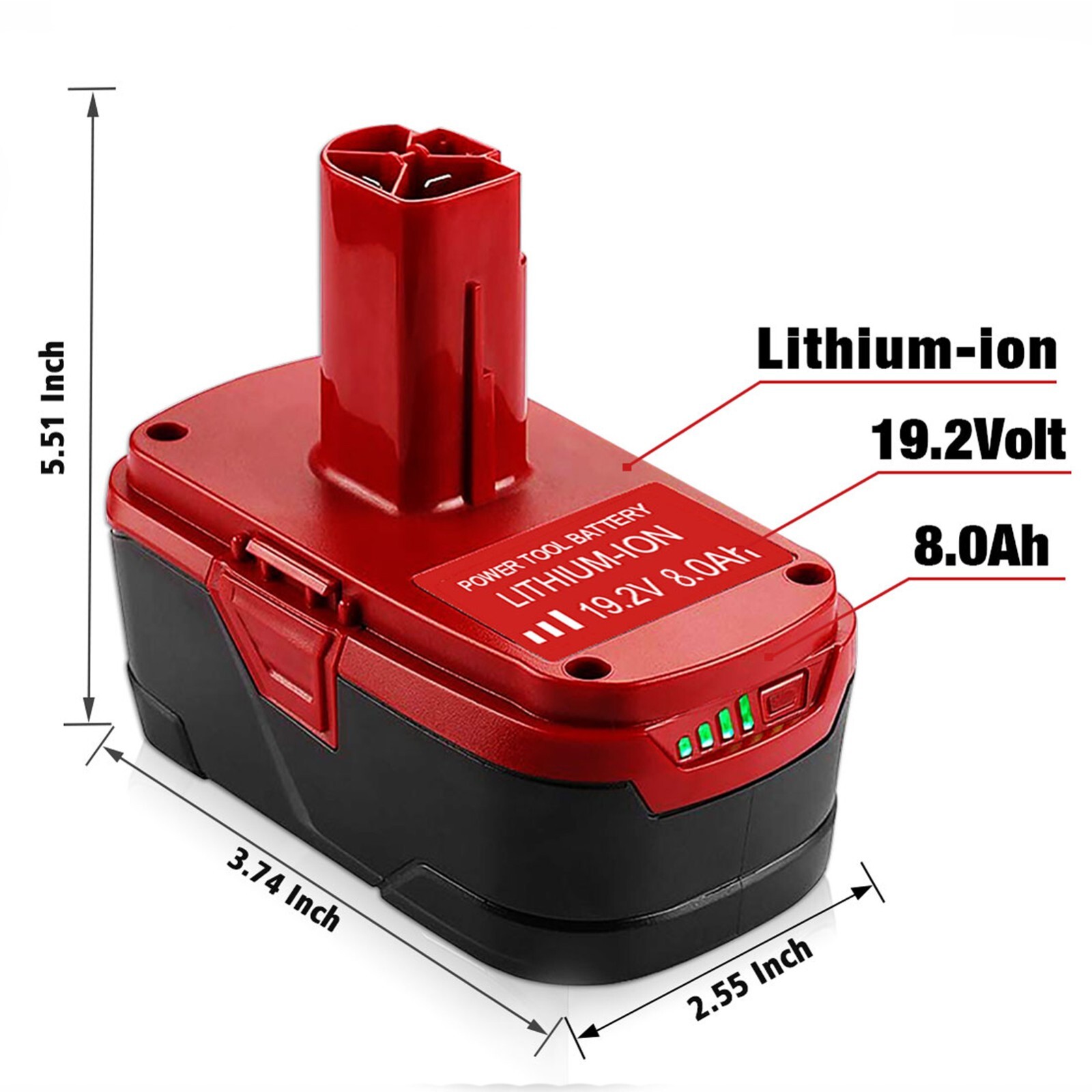 2Pack 19.2 Volt 8.0Ah For Craftsman C3 DieHard Lithium ion XCP Battery 11375 NEW