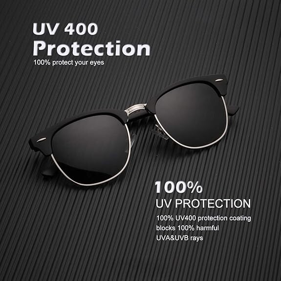Polarized Sunglasses Men Women Semi-Rimless Frame UV  display picture 1