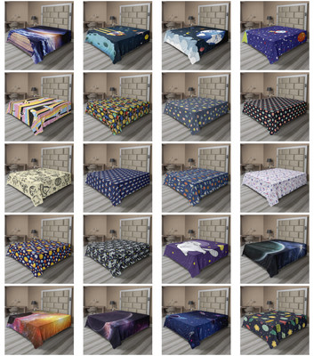Ambesonne Galaxy Outer Space Flat Sheet Top Sheet Decorative Bedding 6 Sizes