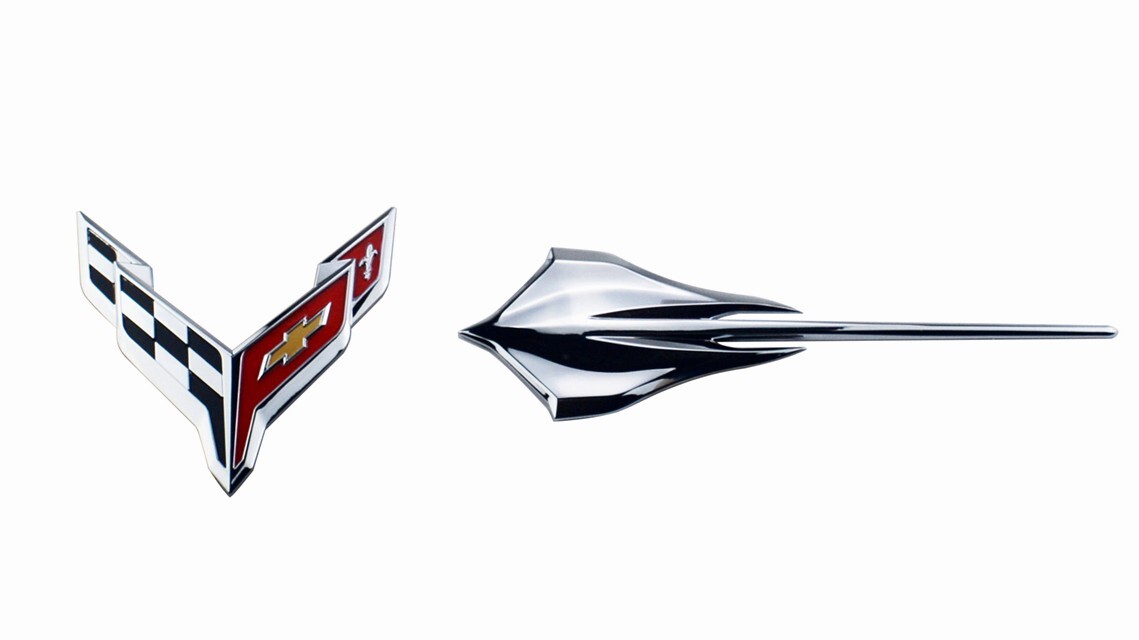 C8 2020-2024 Chevrolet Corvette Front Flag Emblem Insert Overlay Set - Choose Color - CA