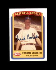 Frank Crosetti Signed 1990 Swell Baseball Greats New York Yankees Autograph