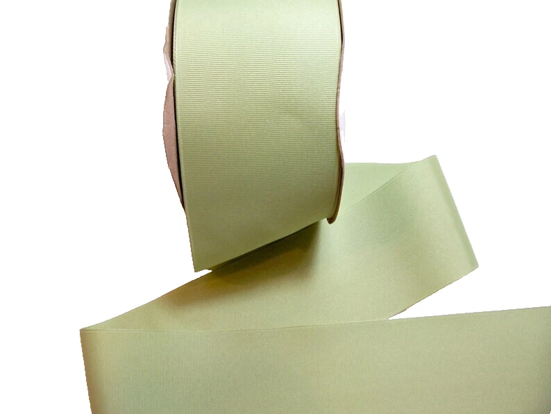 Green Grosgrain Ribbon 3 inches wide x 6 yards Schiff Celadon Polyester B64 - Image 3 of 4