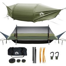 Outdoor Camping Mosquito Net Flat Lay Hammock Hanging Sleeping Swing Parachute