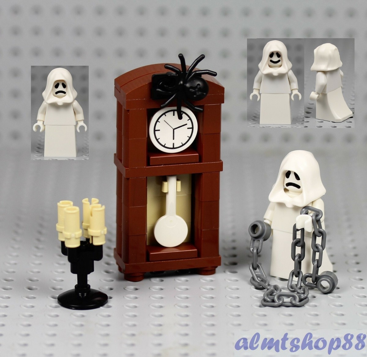 LEGO - Grandfather Clock w/ Ghost Chains Candlesticks Haunted