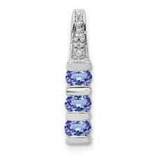 14k White Gold .60 Tanzanite and Diamond Chain Slide Pendant for Women