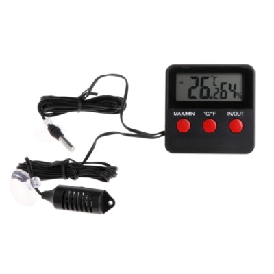 Digital Reptile Thermometer Hygrometer Combined Gauge with remote probes Max/Min