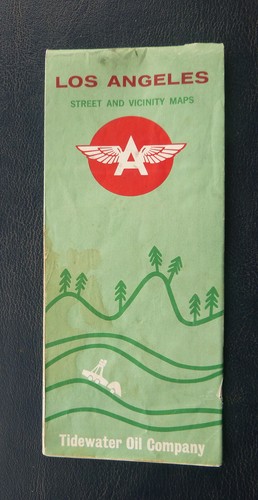 1963 Los Angeles California street map Associated  Flying A  oil  gas route 66 - Afbeelding 1 van 4