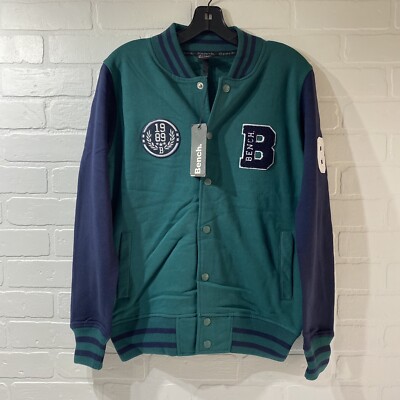 NEW - Bench Varsity Jacket Large - Dark Green/Navy - Size 9/10