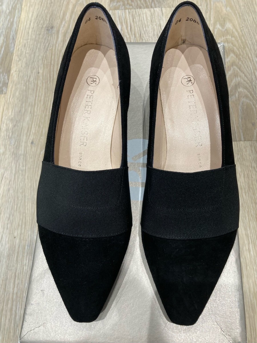 New Peter Kaiser Lagos black leather suede ballet pump size