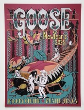Goose Band Poster Austin TX Moody Center NYE 24 Pollock S/N X/100 Shimmer Paper!