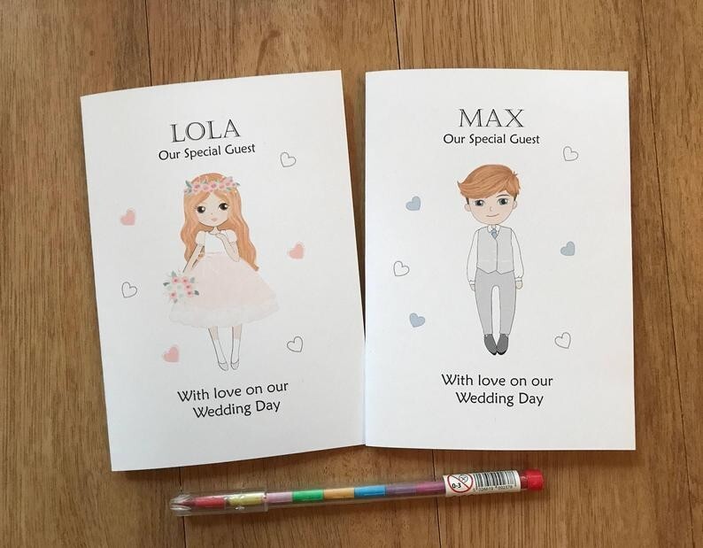 Personalised Kids Wedding Activity Book, A6 Pack, Special Guest