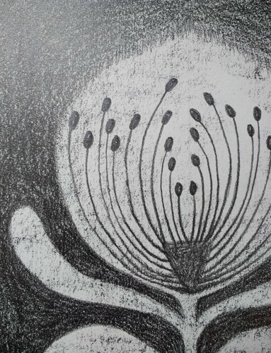 Scandinavian Cottage Country Folk Art Flower Artwork Hew-White #ListingsInLights - Picture 4 of 5