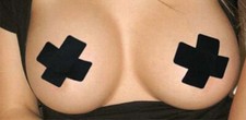 Nippelcover Brustwarzenabdeckung Cover Kreuz Schwarz Abkleber
