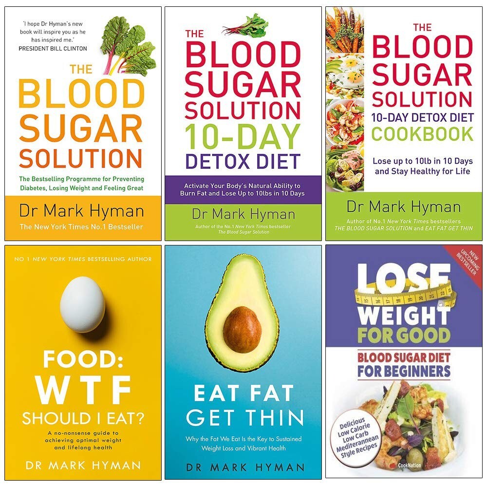 Blood Sugar, 10-Day Detox, Cookbook, Food Wtf, Eat FaT & Blood Sugar 6 Books Set