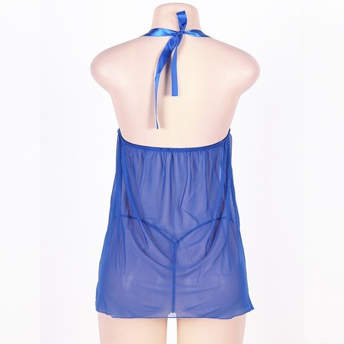 Plus Size See Through Sexy Lingerie Women Lace Babydoll Dress Chemises Sleepwear - Picture 6 of 18