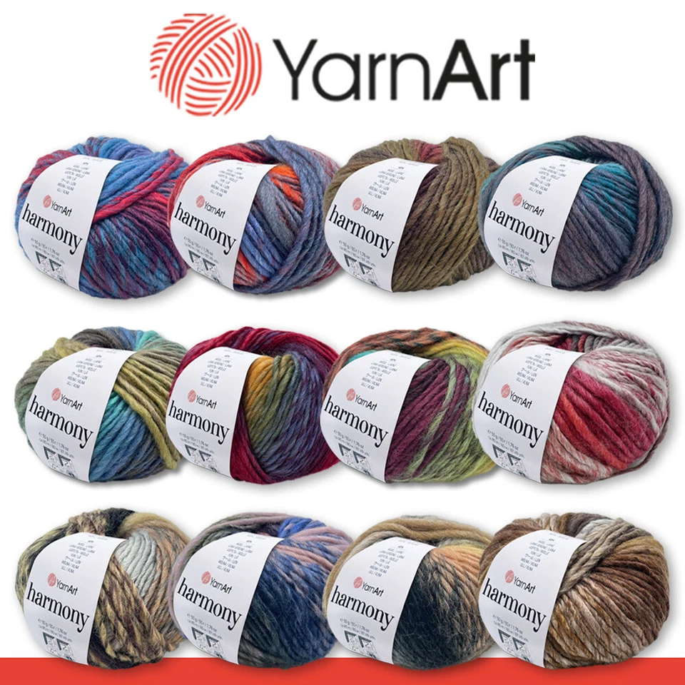 YarnArt 50 g Harmony Wolle Garn Stricken Häkeln Farbverlauf 12 Farben