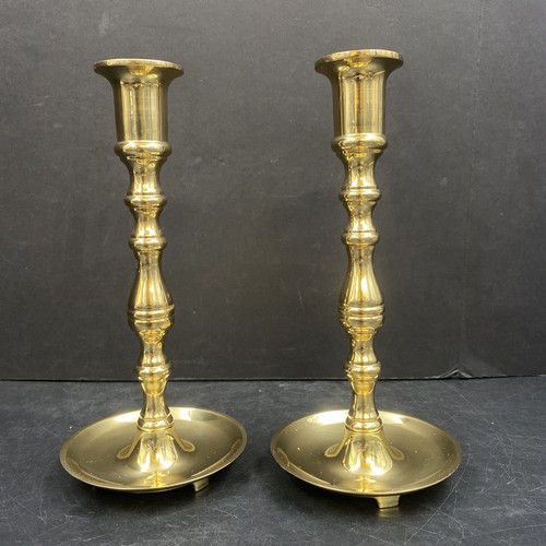 Set of 2 Vintage Valsan Portugal Solid Brass Candle Holder Candlestick Holder