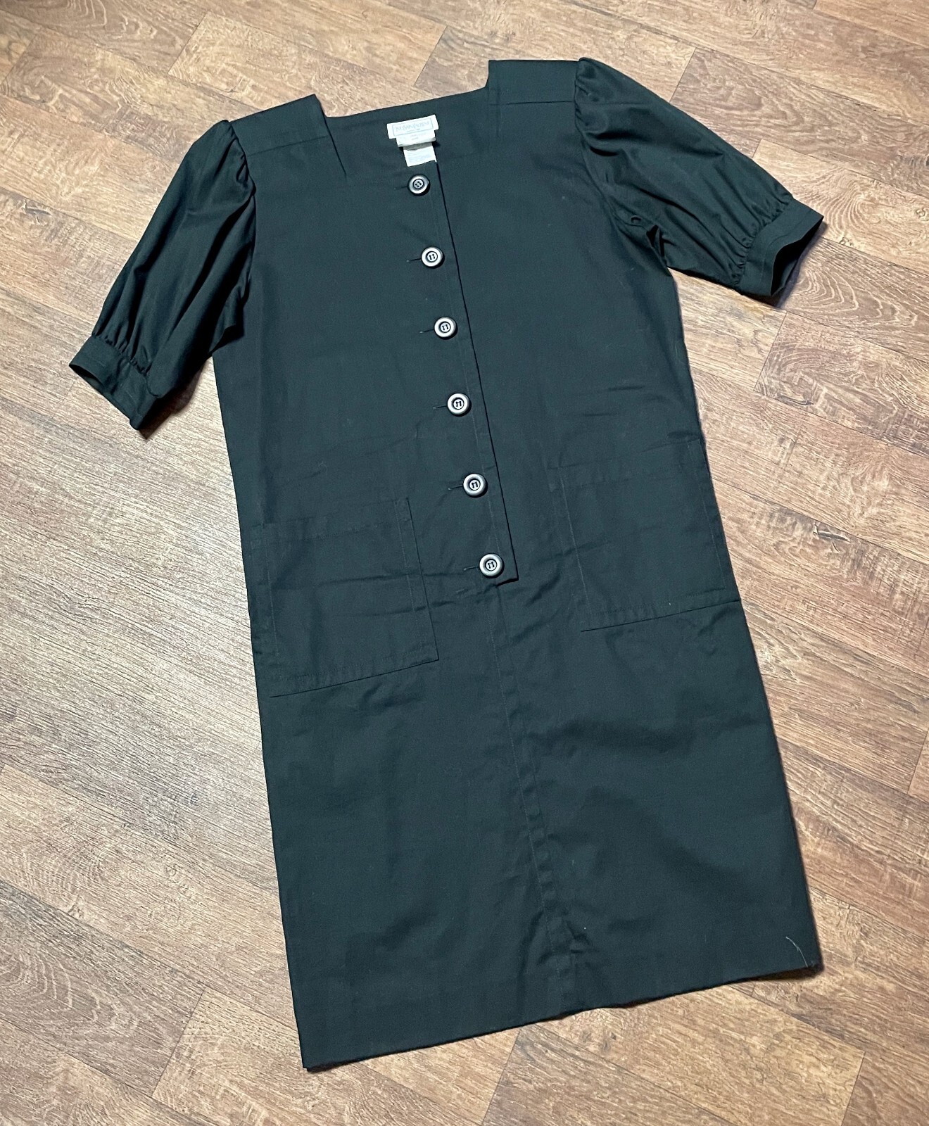 SAINT LAURENT Abito Vintage Abito da Cocktail Vintage Nero YSL Designer Anni 80 Taglia 14 16