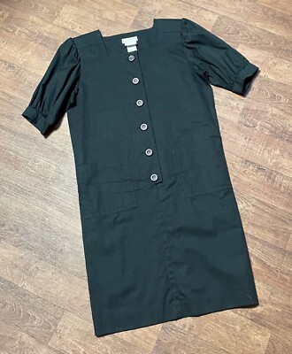 Vintage Kleid | 80er Jahre Designer Vintage schwarz YSL Cocktailkleid Gr. 14/16