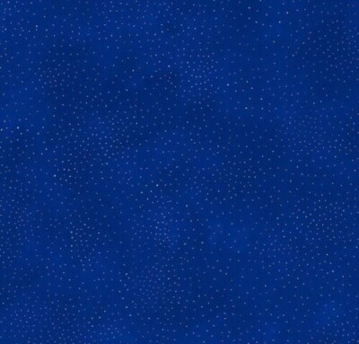 Laurel Burch Basics Silver Dot on Royal Blue Metallic Fabric By the FQ - 1/4 YD