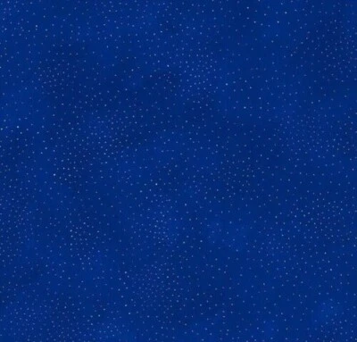 CLOTHWORKS Laurel Burch Basics Silver Dot on Royal Blue Metallic Fabric By the FQ - 1/4 YD