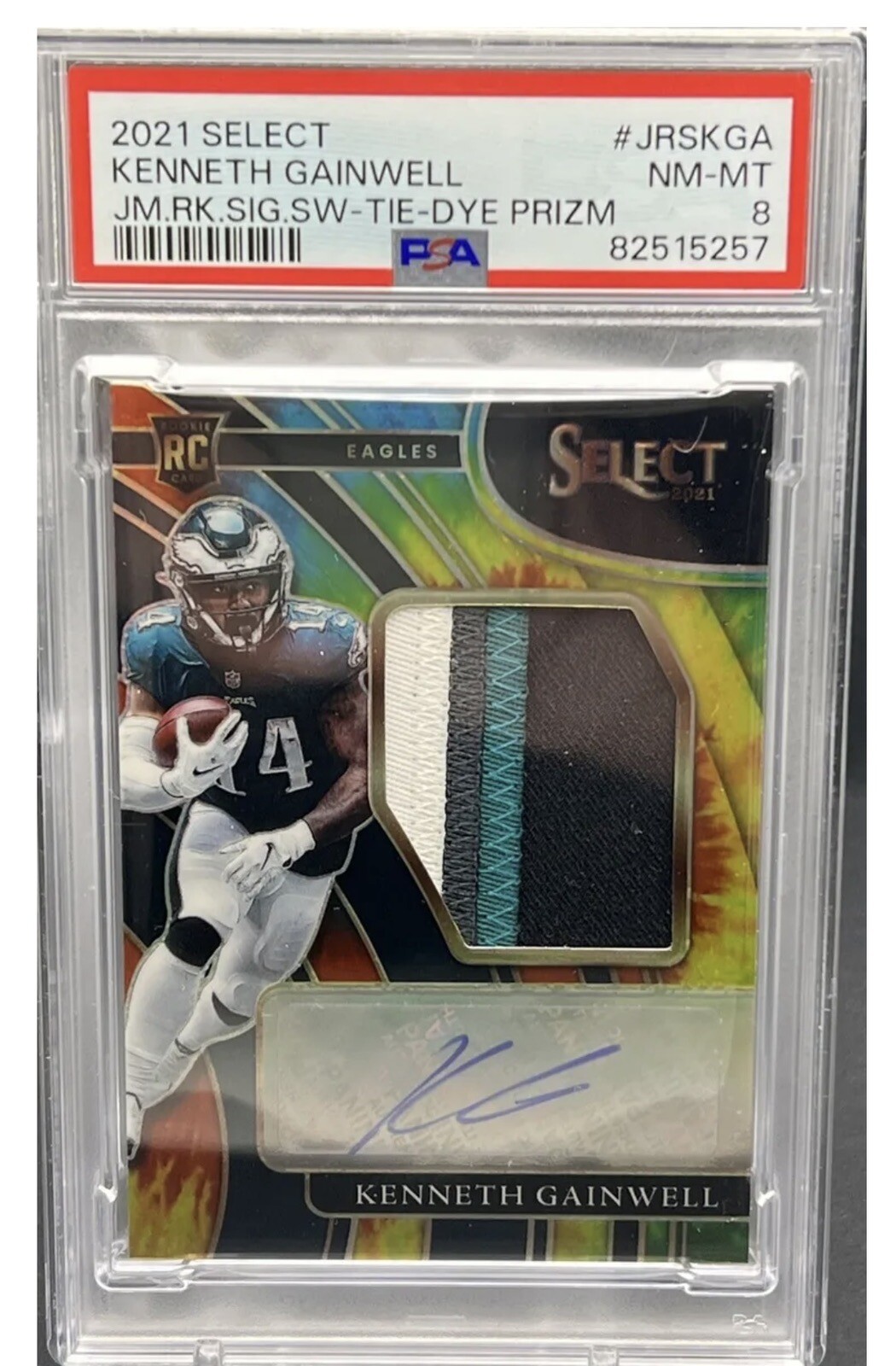 Kenneth Gainwell Panini Select Rookie Signatures #RSKGA Tie Dye Die Cut
