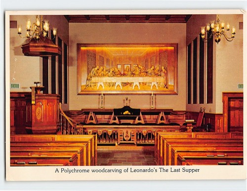 Postcard Polychrome woodcarving of Leonardo's Last Supper Nashville ...