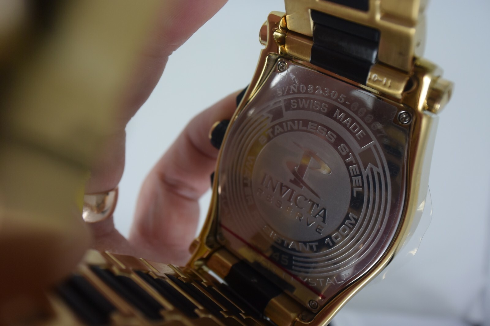 *SUPER RARE/NEW* Invicta 0745 Reserve 18K Gold Plated Swiss Men's Watch + Strap image 5