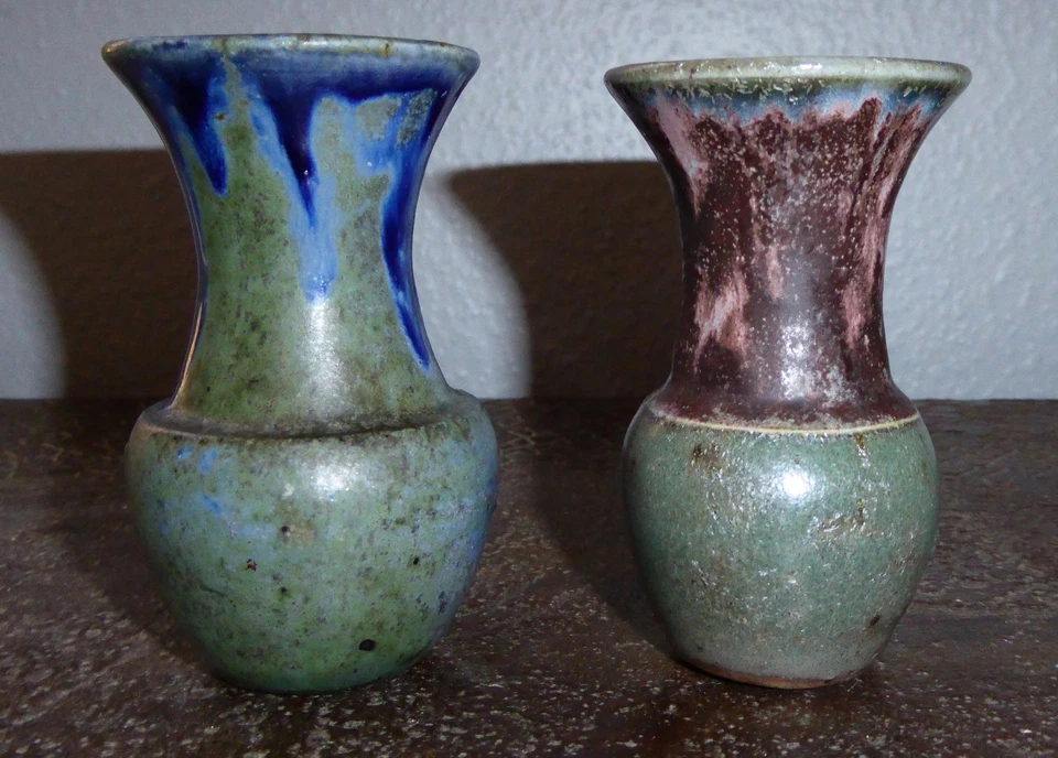 Deux vases miniature grès flammé signé Greber - Photo 3/4