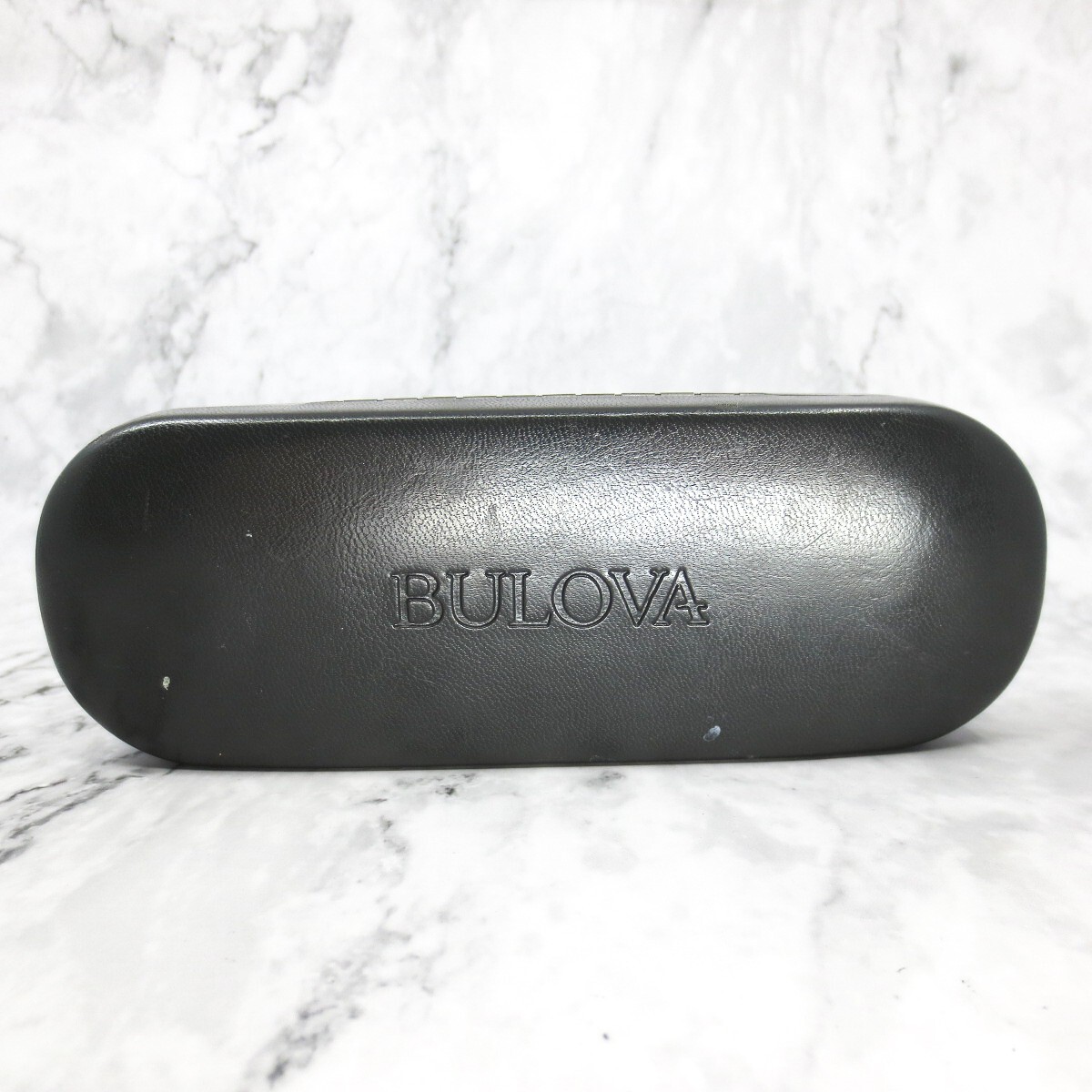 Bulova Black Eyeglass Case with White Logo Bulova Eyeglasses Casw Hard Shell Gray Triangle Collapsible  main image 3