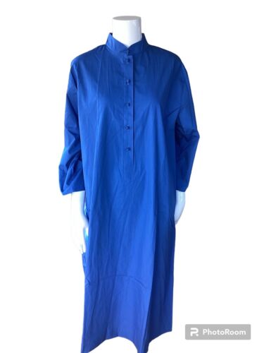 Robe de salon tunique bleue Penthouse Gallery CATHERINE OGUST caftan boho taille 14 - Photo 1 sur 5