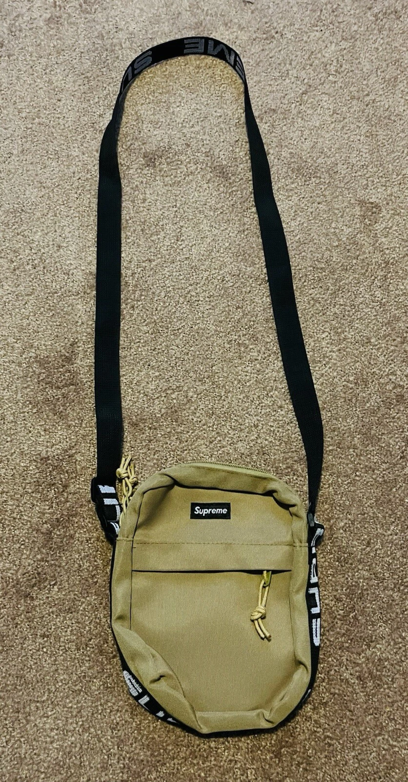 Sac bandoulière Supreme SS18 réglable unisexe marron kaki authentique ENVOI RAPIDE