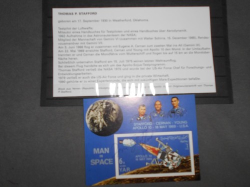 Apollo 10 Block original signiert Thomas Stafford Space