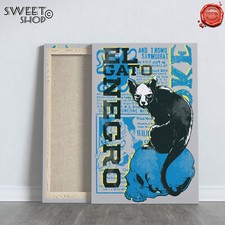 GEMÄLDE DIE SCHWARZE KATZE POP ART Druck auf...