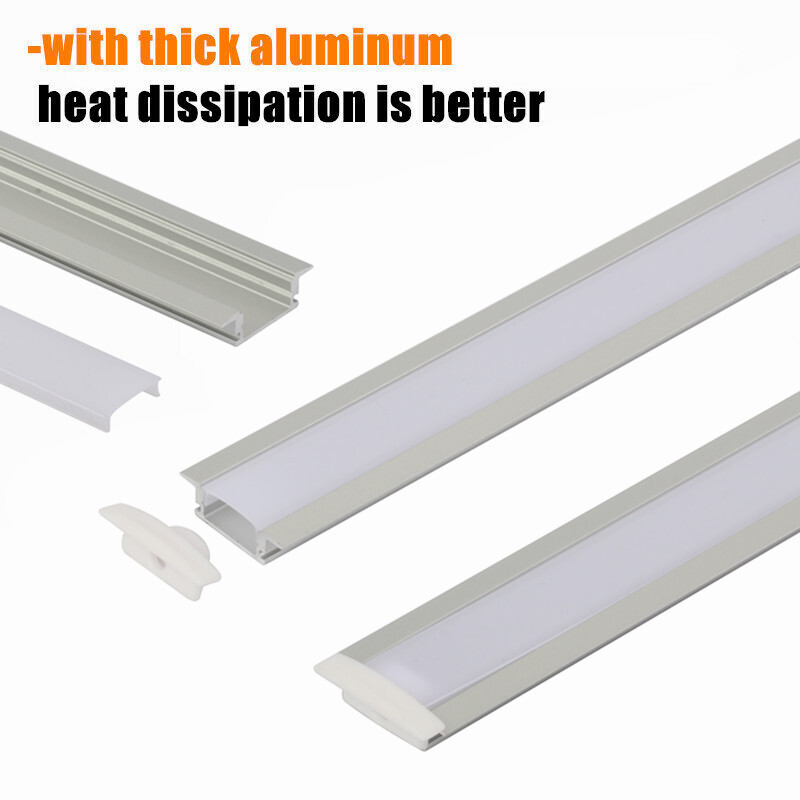 6 Pack Recessed LED Strip Channel Holder Diffuser Flush Mounted 1M/3 ...