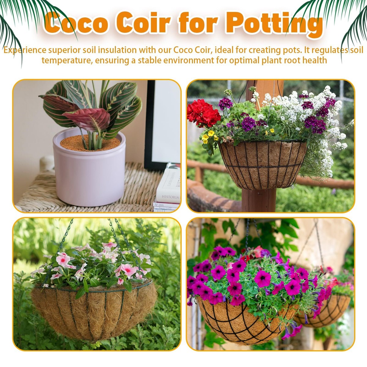16 In Coco Liners For Hanging Baskets 16 Inch Natural Coco Liner Roll ...