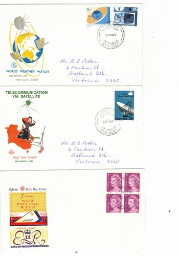 Australia 1968/81 Group of FDCs,cds MENTONE Vic etc   (8 Covers)