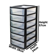 A4 Plastic Storage Drawers Draw Tower Unit Office Desktop Tabletop Home School