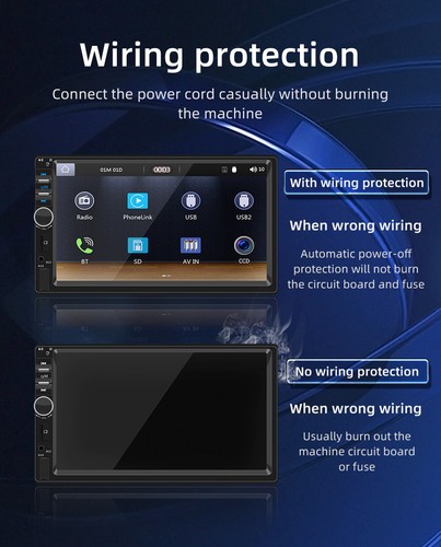 7" 2 DIN Touchscreen Autoradio Stereo MP5 Apple Carplay Player Bluetooth TF/USB - Bild 10 von 16