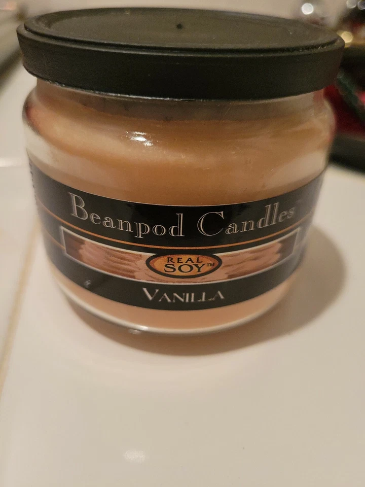 Velas Beanpod soja 4,5 oz. Tarro de cristal 12 piezas Lote-- Vainilla, Crema Batida Foto 3 de 3