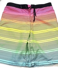 Hurley Youth 20/30 Swim Shorts Trunks Surf Board Stripes Multicolor