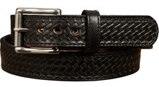 Black Stitched Basket Weave Steel Core Max Thickness Bullhide Gun Belt Quality U