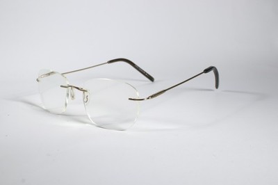 Sonstige Brillen Erde Damen Gold Randlos Metall Brille Brillengestell 50mm